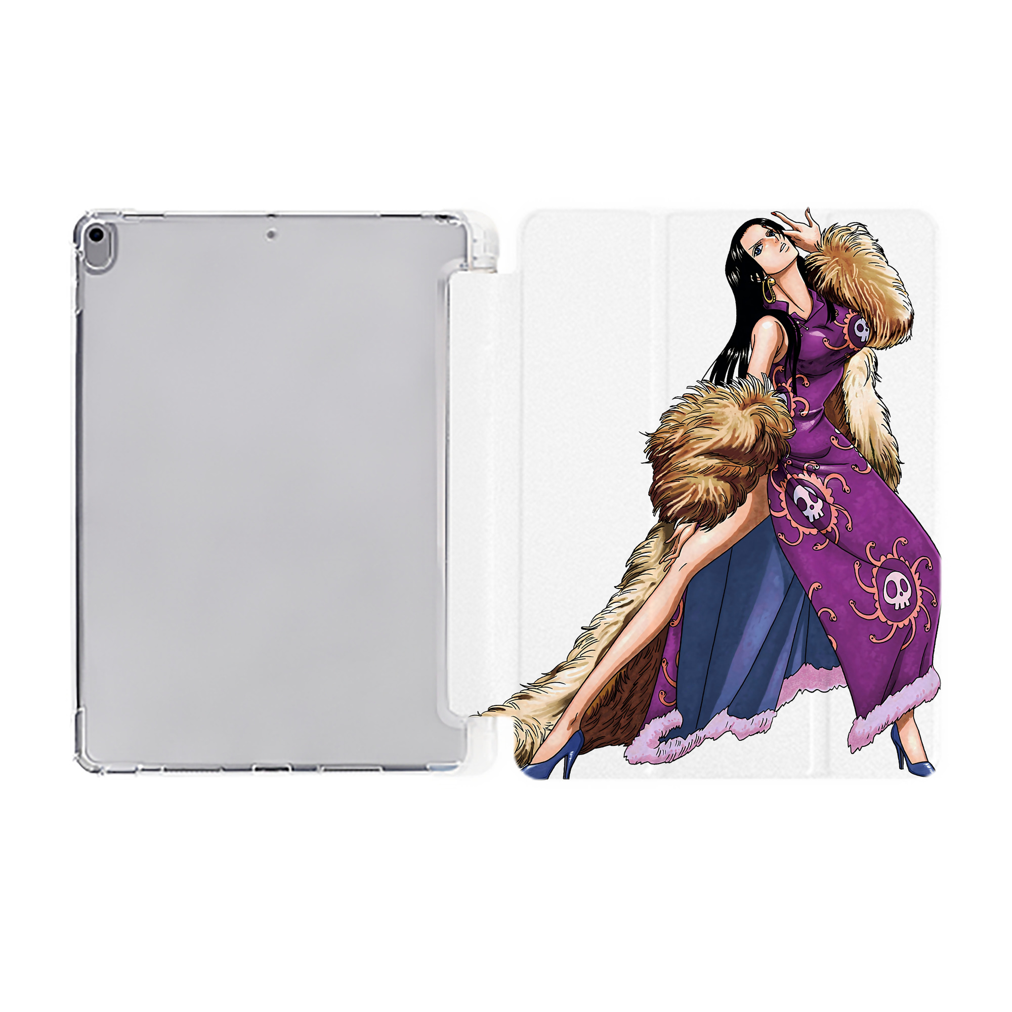 （画像用） ワンピース ボア・ハンコック ONE PIECE Boa·Hancock IPad ケース ペン収納付き 三つ折りスタンド PUレザー×シリコン 対応機種9.5/10.5/10.9インチ